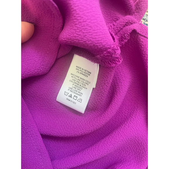 Cece Womens S Pink Tie Sleeve Blend V Neck, Fuchsia - Picture 4 of 5